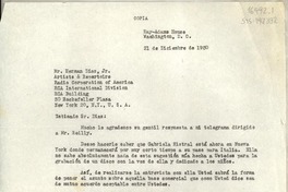 [Carta] 1950 dic. 21, Washington DC, [U.S.A.] [a] Herman Diaz Jr., New York, U.S.A.