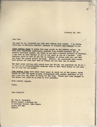 [Carta] 1971 Feb. 25, [Estados Unidos] [a] Mr. Tom G. Rosenthal, London, England
