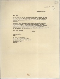 [Carta] 1971 Jan. 13, [Estados Unidos] [a] Mr. Tom G. Rosenthal, London, England