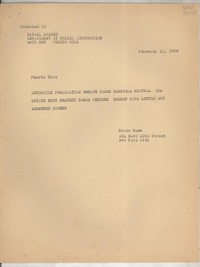 [Carta] 1958 Feb. 11, New YorK City, [Estados Unidos] [a] Rafael Brenes, Hato Rey, Puerto Rico