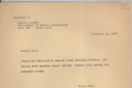 [Carta] 1958 Feb. 11, New YorK City, [Estados Unidos] [a] Rafael Brenes, Hato Rey, Puerto Rico