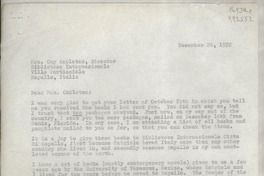[Carta] 1972 Dec. 24, St. George's, Grenada, West Indies [a] Mrs. Guy Carleton, Director, Biblioteca Internazionale, Villa Porticciolo, Rapallo, Italia