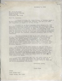 [Carta] 1966 Nov. 7, Hack Green Road, Pound Ridge, New York, [Estados Unidos] [a] Mr. Bruce Bartels, Eastman Kodak Company, State Street, Rochester, New York