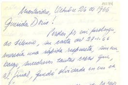 [Carta] 1966 oct. 26, Comercio 1352 apto. 23, Montevideo, [Uruguay] [a la] Querida Doris!