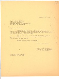 [Carta] 1957 Dec. 7, New York, [Estados Unidos] [a] Harrison Winfield, New York