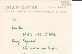 [Carta] 1971 June 9, 515 Madison Avenue, New York, N. Y. 10022, [EE.UU.] [a] Dear Doris