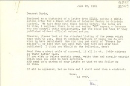 [Carta] 1961 June 20, [New York, Estados Unidos] [a] Dearest Doris