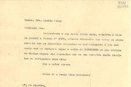 [Carta] 1940 maio 6, Río de Janeiro, [Brasil] [a] Excma. Sra. Lucila Godoy