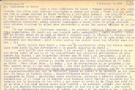 [Carta] 1944 dic. 30, [Petrópolis, Brasil] [a] Guillermo de Torre