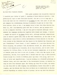 [Carta] 1947 Apr. 12, 400 San Antonio ave., Lomita Park, Calif., [EE.UU.] [a] My dear Miss Consuelo Saleva