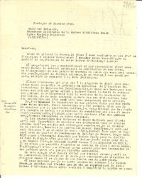 [Carta] 1946 janv. 26, Paris, [France] [a] Monsieur Delamain, Dirécteur littéraire de la Maison d'Editions Stock 6, Rue Casimir Delavigne, Paris (VIème), [France]