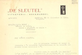[Carta] 1945 dic. 20, Amberes, Bélgica [a] Lucila Godoy, Cónsul de Chile, Stockholm