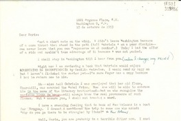 [Carta] 1953 Oct. 15, Washington D. C., [Estados Unidos] [a] Doris Dana