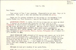 [Carta] 1954 June 9 [a] Doris Dana
