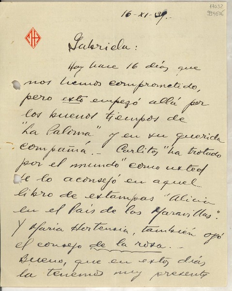 [Carta] 1939 nov. 16 [a] Gabriela