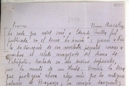 [Carta] 1944 mar. 5, Buenos Aires [a] Gabriela Mistral