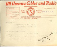 [Telegrama] 1945 nov. 18, Buenos Aires [a] Gabriela Mistral, Río de Janeiro