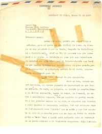 [Carta] 1958 ene. 22, Santiago de Chile [a] Señor Don Hernán Díaz Arrieta, Fundación Rockefeller
