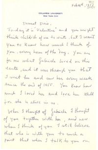 [Carta] 1957 Feb. 14, New York [a] Dearest Doris