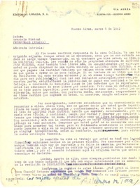 [Carta] 1942 mar. 6, Buenos Aires, [Argentina] [a] Gabriela Mistral, Petrópolis, Brasil