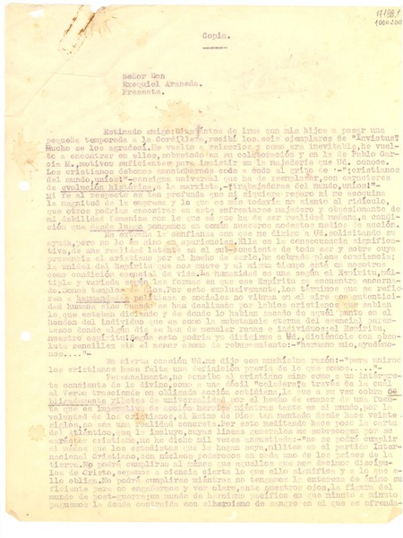 [Carta] 1944 jul. 30, Santiago [a] Exequiel Araneda