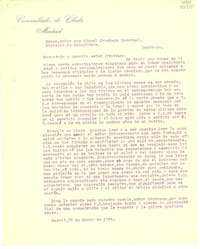 [Carta] 1934 mar. 28, Madrid, [España] [a] Excmo. Señor don Miguel Cruchaga Tocornal, Ministro de Relaciones Exteriores, Santiago