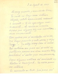 [Carta] 1960 ago. 3, [Chile] [a] Doris Dana