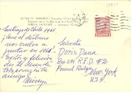 [Tarjeta postal] 1961, Santiago, Chile [a] Doris Dana, Pound Ridge, New York