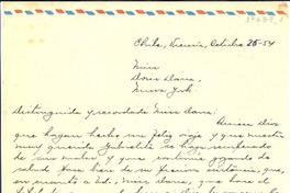 [Carta] 1954 nov. 25, Vicuña, Chile [a] Doris Dana, N.Y.