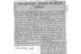 "Mauricio", ópera de Melo Cruz.