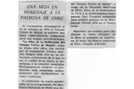 Una misa en homenaje a la patrona de Chile