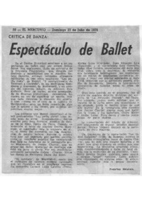 Espectáculo de Ballet Crítica de Danza
