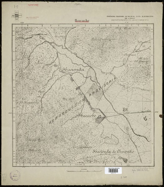 Ibacache  [material cartográfico] Estado Mayor Jeneral del Ejército de Chile. Departamento de Levantamiento.
