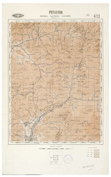 Putaendo Petorca San Felipe Los Andes [material cartográfico] : Instituto Geográfico Militar de Chile.
