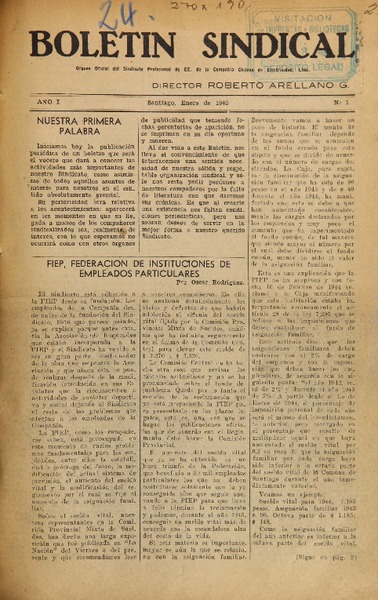 Boletín Sindical (Santiago, Chile : 1945)