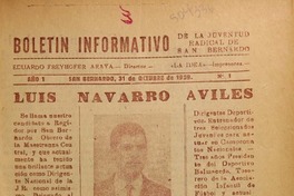 Boletín informativo de la Juventud Radical de San Bernardo.