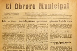 El Obrero municipal (Santiago, Chile : 1936)