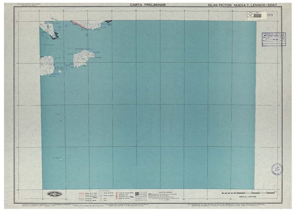 Isla Picton Nueva y Lennox 5567 : carta preliminar [material cartográfico] : Instituto Geográfico Militar de Chile.