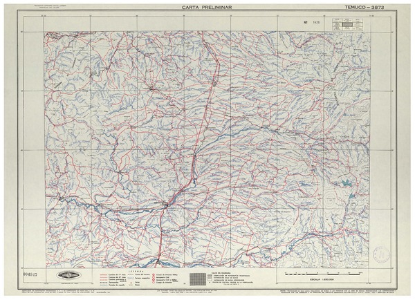 Temuco 3873 : carta preliminar [material cartográfico] : Instituto Geográfico Militar de Chile.