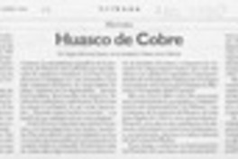 Huasco de cobre  [artículo] Sergio Martínez Baeza.