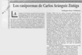Los casipoemas de Carlos Aránguiz Zúñiga  [artículo] Wellington Rojas Valdebenito.