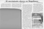 El movimiento obrero en Magallanes  [artículo] Marino Muñoz Lagos.