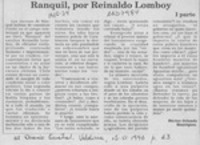 Ranquil, por Reinaldo Lomboy
