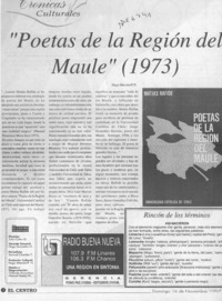 "Poetas de la región del Maule"  [artículo] Hugo Metzdorff N.