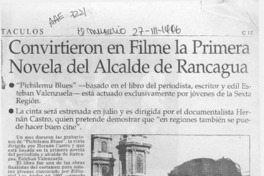 Convirtieron en filme la primera novela del alcalde de Rancagua  [artículo].