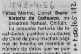 Breve historia de Coihueco  [artículo] Alberto Arraño.