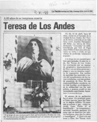 Teresa de Los Andes  [artículo] J. M. Lecaros.
