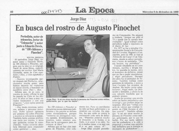 En busca del rostro de Augusto Pinochet  [artículo] Maura Brescia.