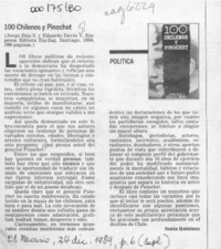 100 chilenos y Pinochet  [artículo] Sonia Quintana.