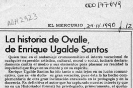 La historia de Ovalle, de Enrique Ugalde Santos  [artículo] Germán López Droguett.